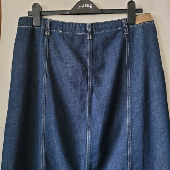 Velvet Heart Denim Blue Nikkie High Waist Slitted Long Midi Denim Skirt Large - Picture 7 of 16